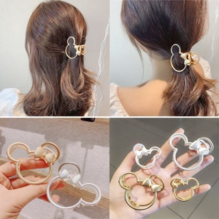 Kẹp gấp tóc Chuột Micky cá tính, đáng yêu, kim loạirỗng, kẹp nửa đầu, dành cho bạn gái ít tóc -- SUBO SHOP