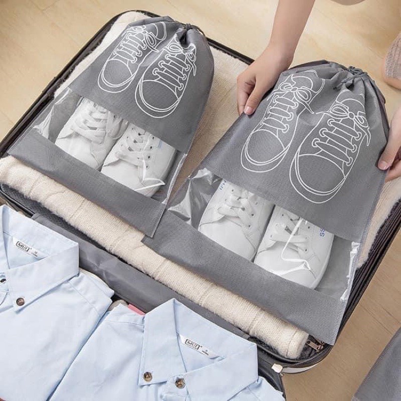 Túi đựng giày du lịch chống thấm nước chống bụi có dây rút tiện lợi SHOES CARE M6