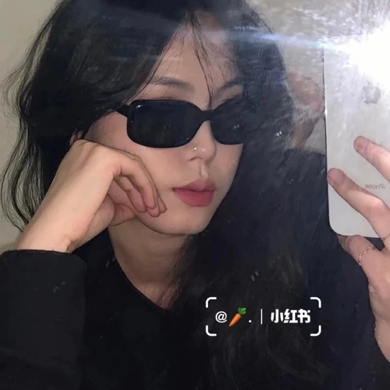 Kính mát Kính râm gọng vuông Jennie phong cách retro cổ điển J119