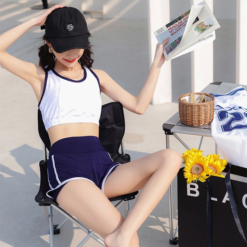 Bộ đồ bơi IELGY ba mảnh thể thao che bụng chống nắng thời trang mùa xuân cho nữ