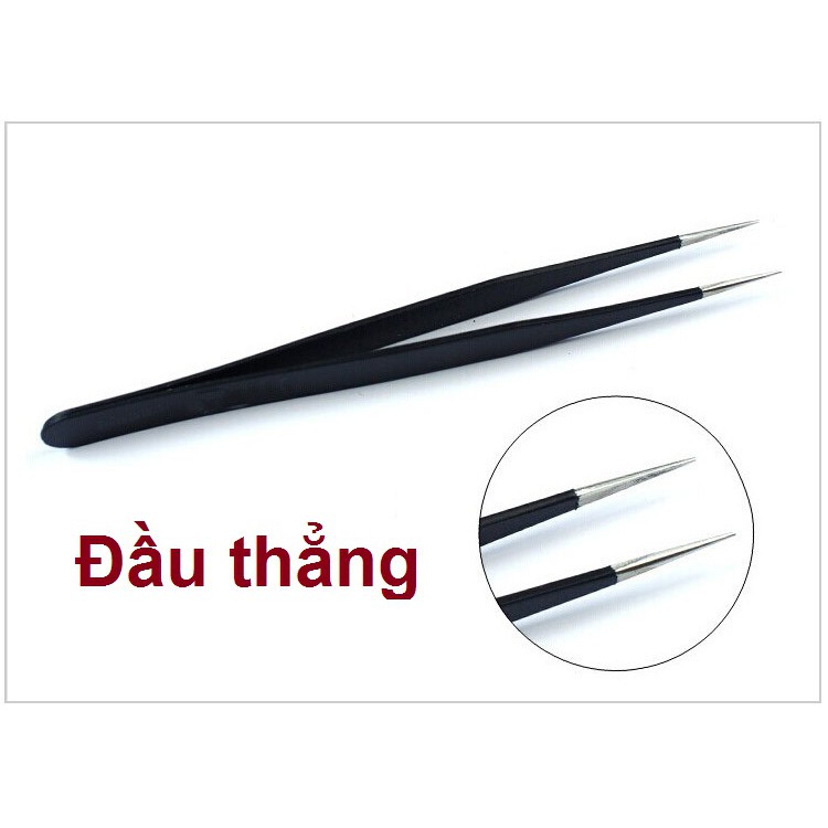 Nhíp đen đính đá Nail gắp mi