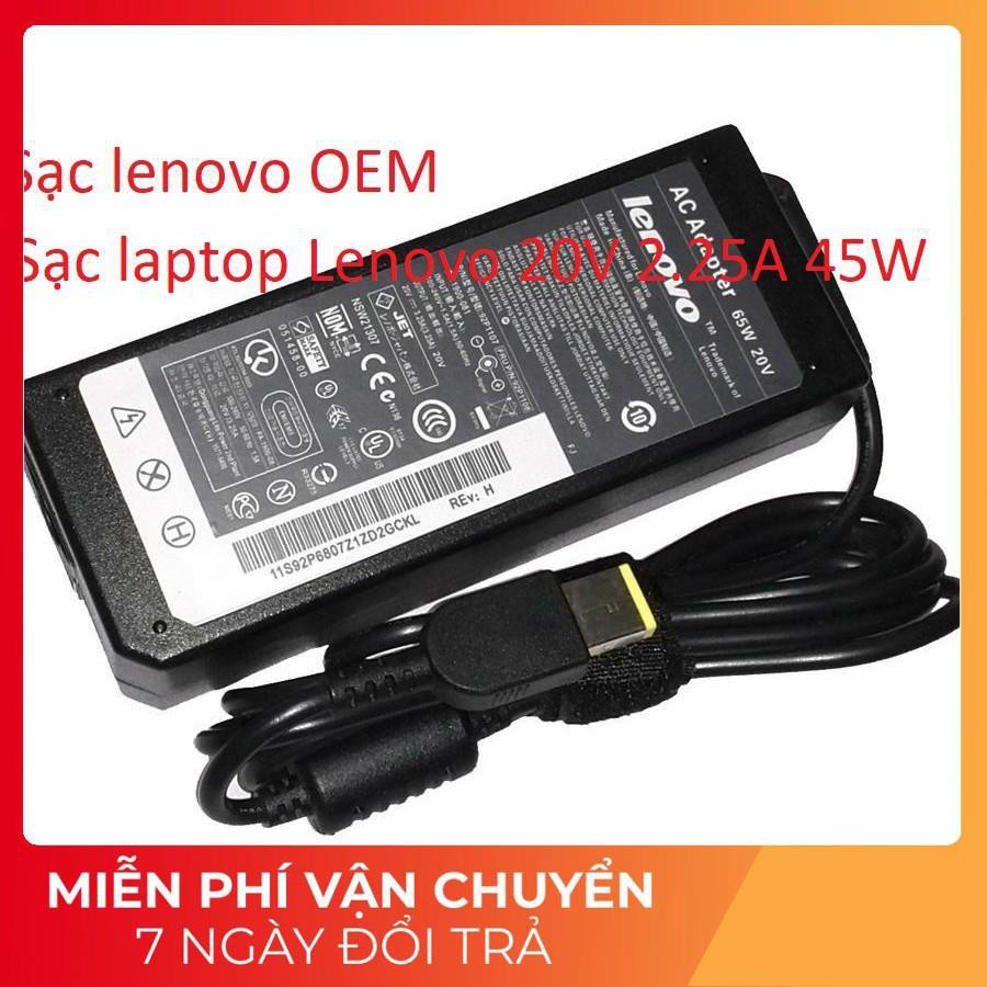 [Sạc zin] Sạc laptop Lenovo 20V 2.25A 45W chân vuông zin chính hãng ZIN