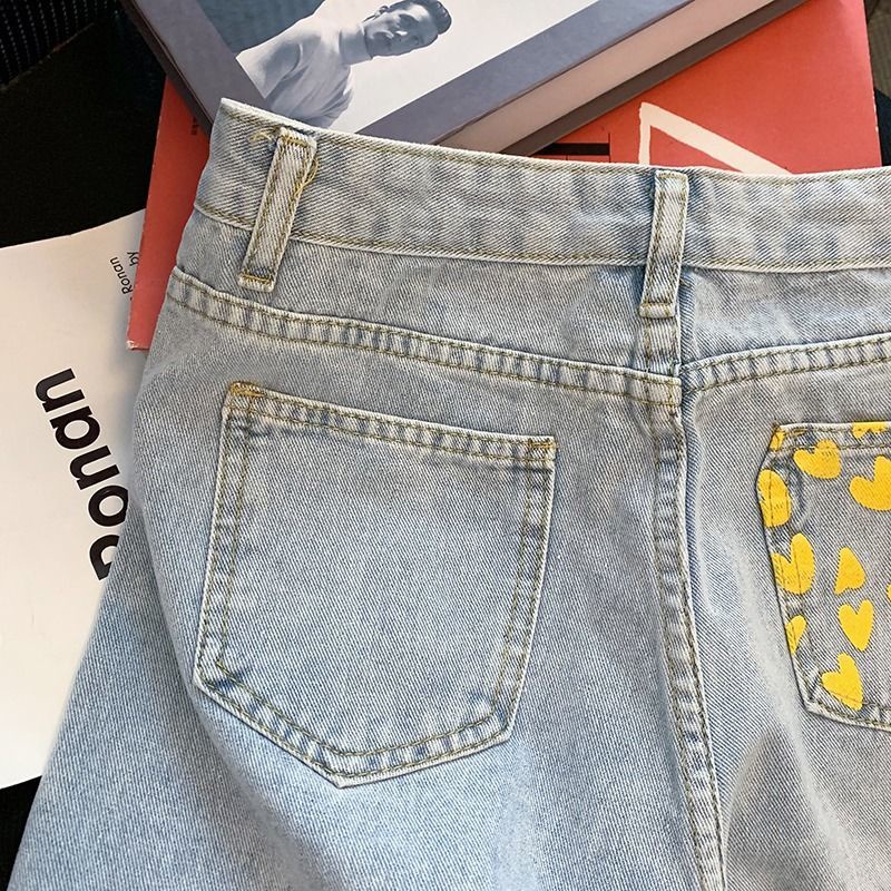 Quần Short denim Lưng Cao Ống Rộng Thời Trang Mùa Hè Dành Cho Nữ