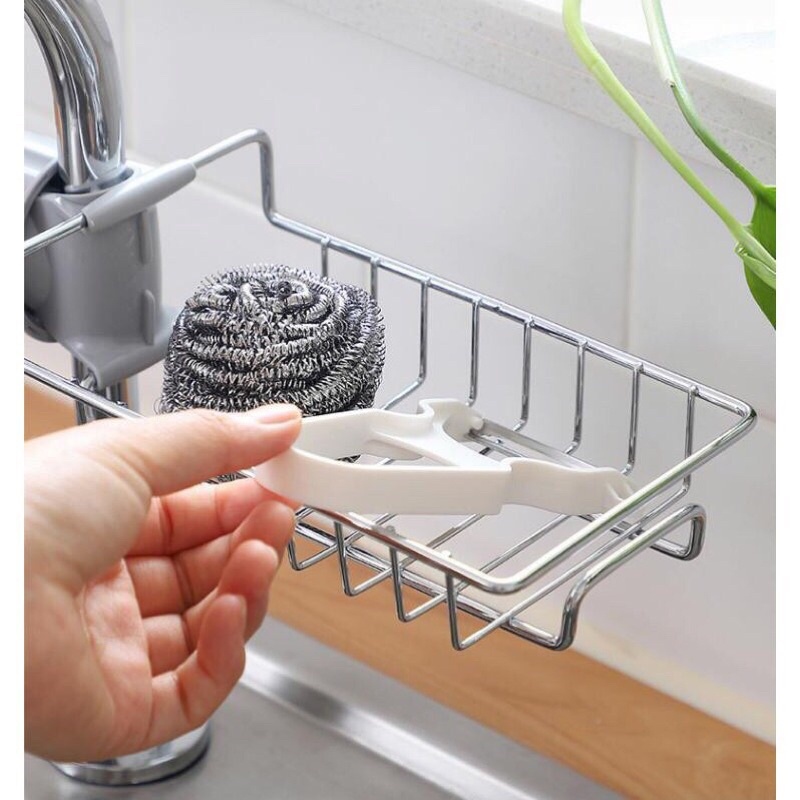 Giá/kệ inox cài vòi rửa bát