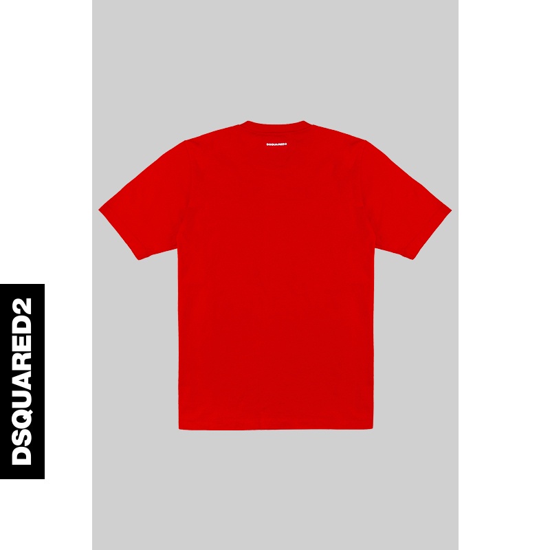 Áo Thun Cotton Ngắn Tay Cổ Tròn Dáng Rộng In Logo DSQUARED2 / D2 Cá Tính Cho Nam