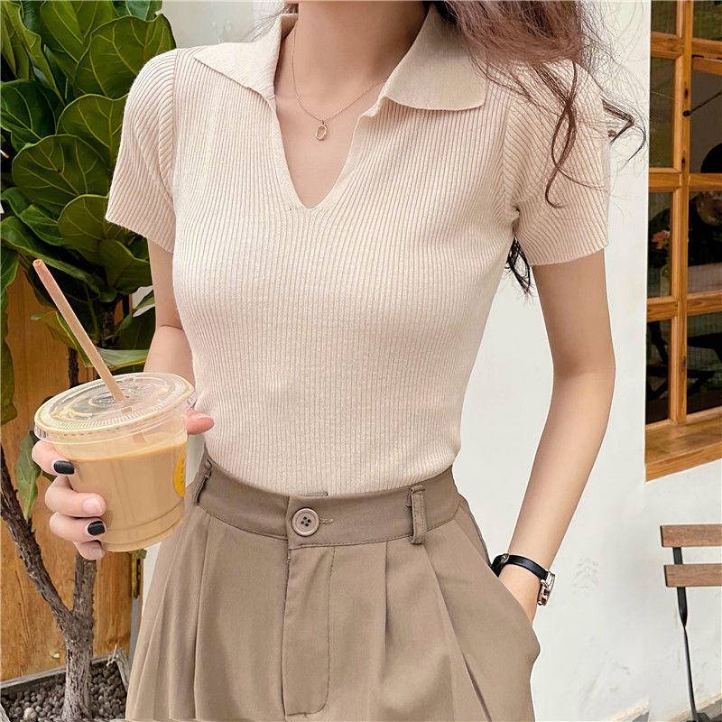 Áo Thun POLO Ngắn Tay Phong Cách Hàn Quốc Dành Cho Nữ
