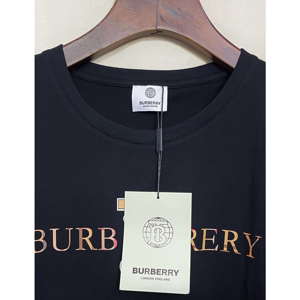 Burberr Áo Thun Ngắn Tay Cổ Tròn In Chữ Thời Trang Mùa Hè Dành Cho Nam 2021