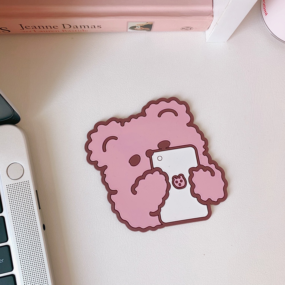 Miếng Lót Ly Silicon Mềm Hình Thỏ Dễ Thương Sáng Tạo