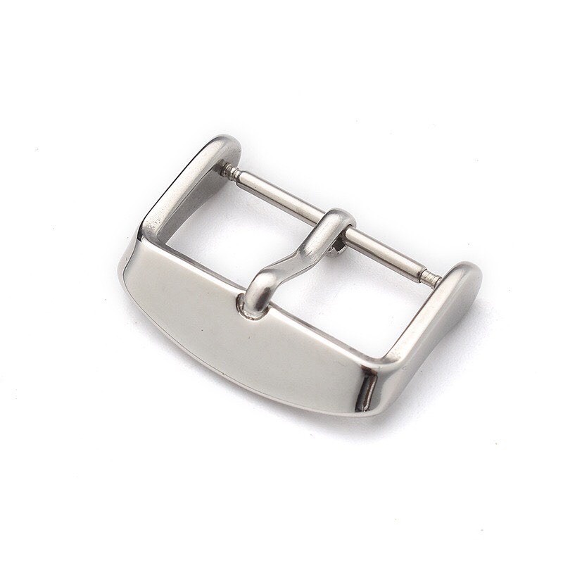 Khóa đồng hồ dây da cao cấp dạng khóa xiên, thép không gỉ mạ PVD sáng bóng bền màu