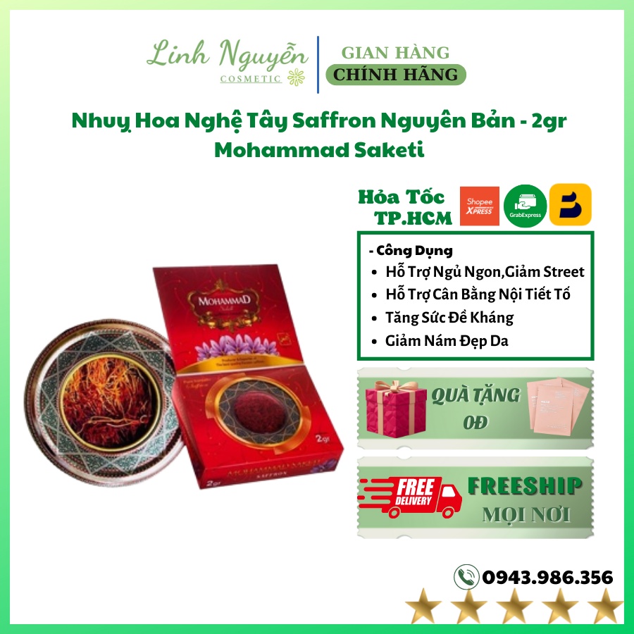 Nhuỵ Hoa Nghệ Tây Saffron Nguyên Bản - 2gr Mohammad Saketi