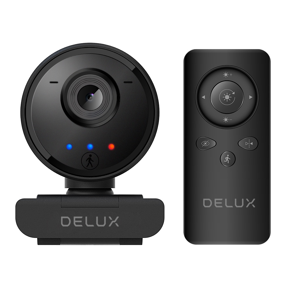 Webcam Delux với độ phân giải HD 1080p có điều khiển từ xa tiện lợi đa năng cho máy tính