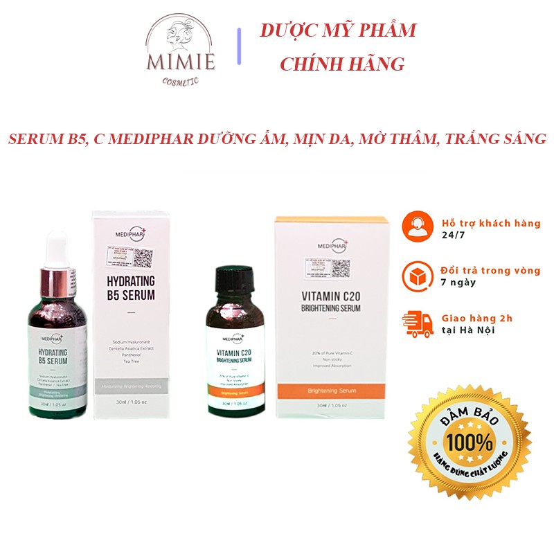 [CHÍNH HÃNG] SERUM HYDRATING B5, VITAMIN C MEDIPHAR + DƯỠNG ẨM, PHỤC HỒI DA, MỜ THÂM, TRẮNG DA 30ML