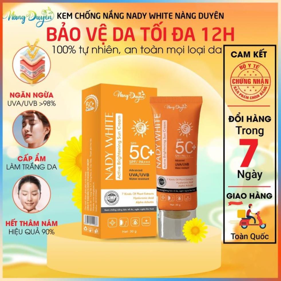 Kem Chống Nắng Nàng Duyên Nady White 30g Chính Hãng Bảo Vệ Và Dưỡng Trắng Da An Toàn Hiệu Quả