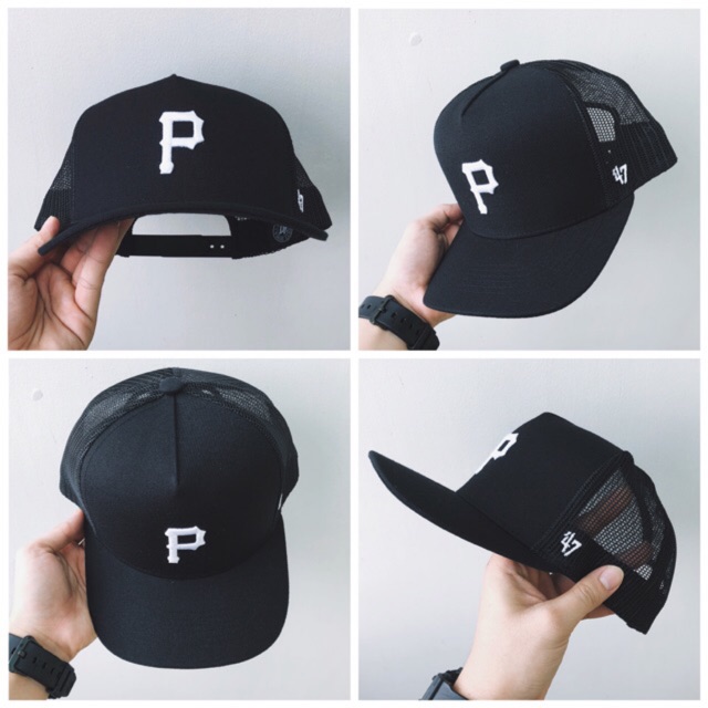 Nón logo P Trucker, form vuông đứng