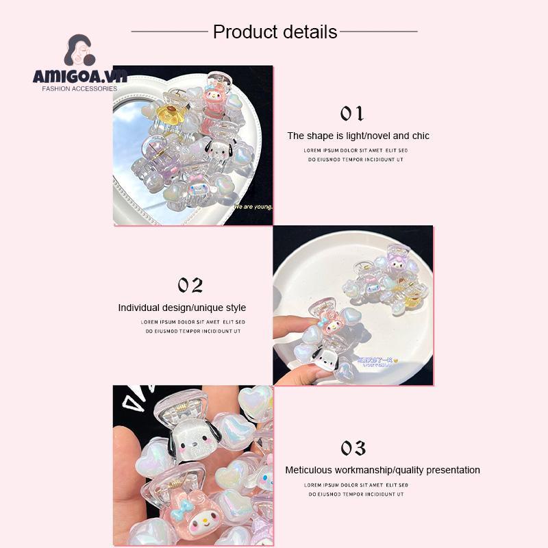 ✨✨Kẹp Tóc Cá Mập / Cún / Cá Mập Cỡ Lớn Họa Tiết Kuromi Melody Dễ Thương Cho Bé Gái