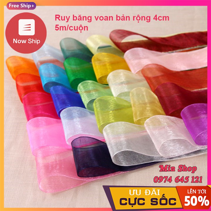 Ruy băng voan cao cấp bản rộng 4cm
