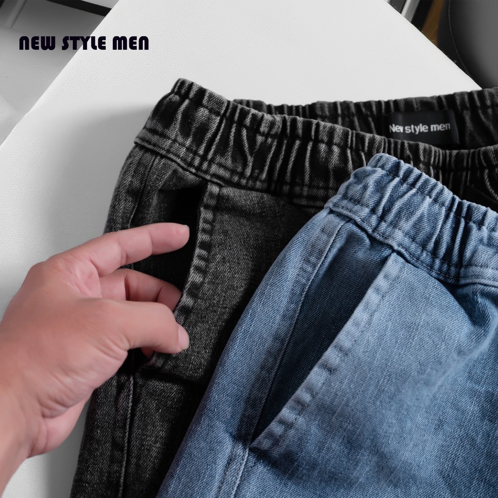 -Quần short trên gối chất vải jean thun co giản form vừa vẹn thoải mái