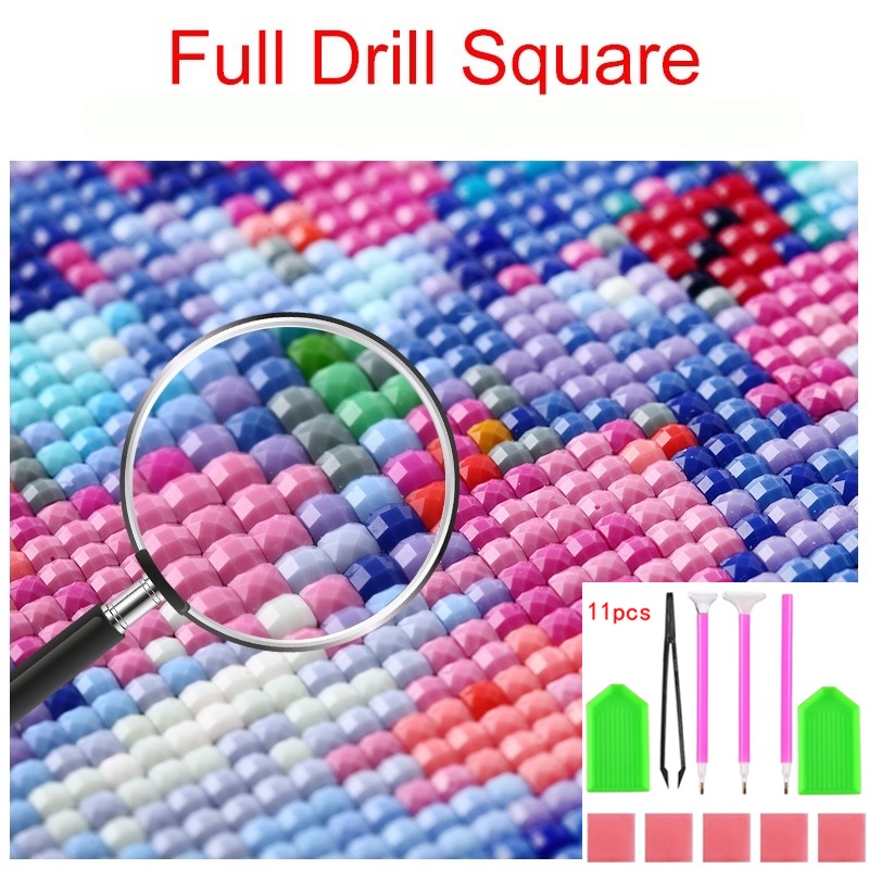 Bộ Tranh Đính Đá 5D DIY Hình Gia Đình Thú Vị Dùng Để Trang Trí Nhà