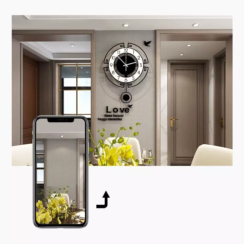 Đồng hồ treo tường quả lắc🕘🕘🕘 - phong cách cổ điển CL019 - Kích thước: 40x54, 35x47 cm🍀