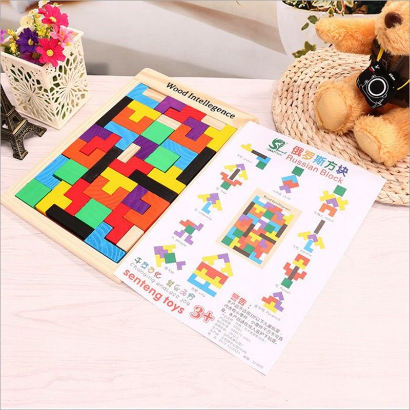 Đồ chơi xếp gạch Tetris bằng gỗ