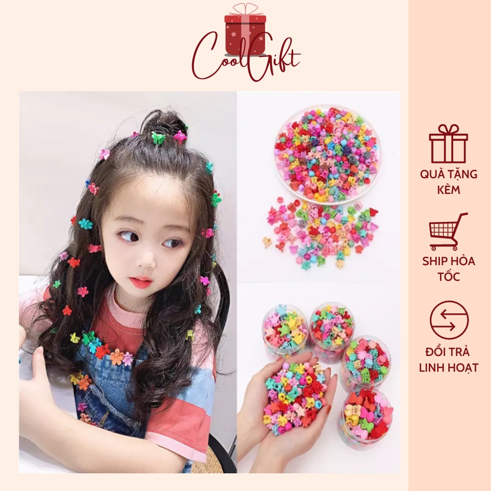 Hộp 100 kẹp tóc càng cua mini phong cách Hàn Quốc loại đẹp - Coolgift
