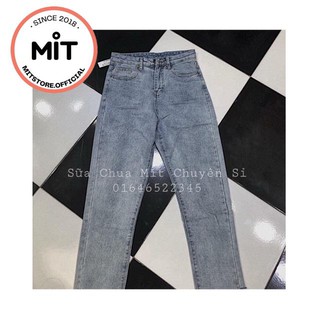 Quần baggy bò trơn kèm ảnh thật