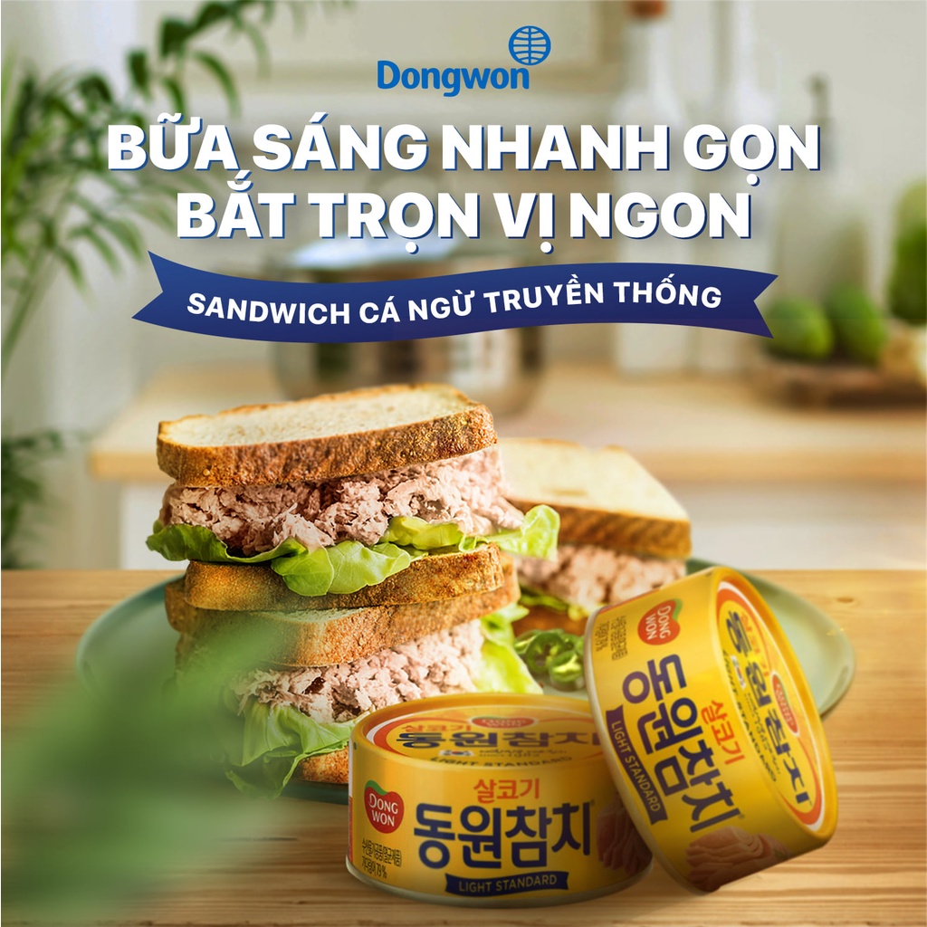 Cá Ngừ Dongwon Tuna đóng hộp 5 loại - 동원참치 5종(일반, 야채, 마요, 고추) - Hàng Nhập khẩu trực tiếp từ Hàn Quốc