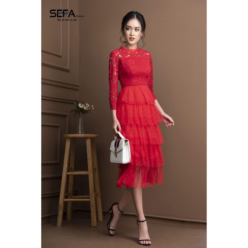 Đầm xòe ren tầng SEFA