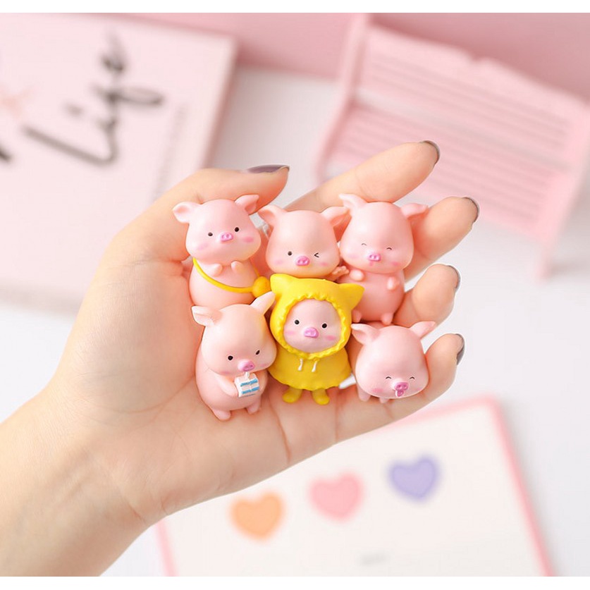 Mô Hình Chú Heo Hồng Mini Bằng Resin Dễ Thương Dùng Trang Trí Tiểu Cảnh