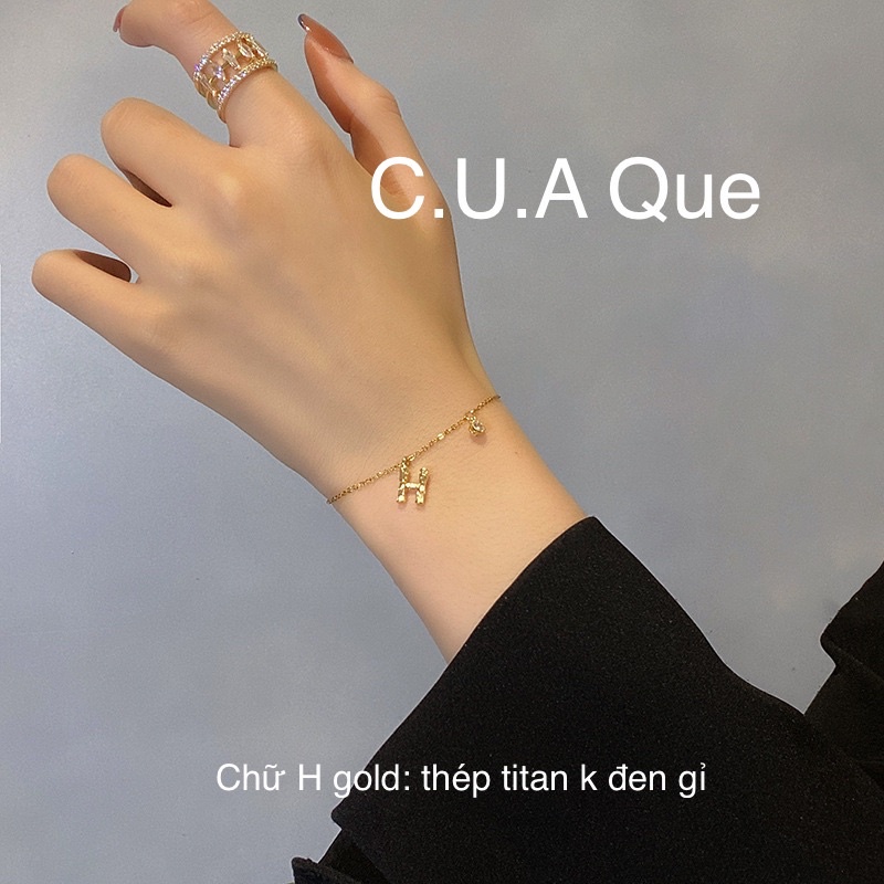 Vòng Tay Nữ, Lắc Tay Nữ 💗FREESHIP💗Chữ H Phong Cách Minimalism C.U.A Que 925
