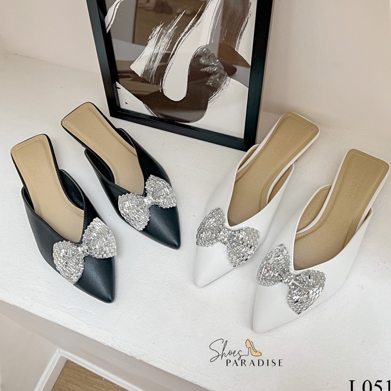 Giày dép sục mũi nhọn nơ nữ đẹp hàn quốc SHOES PARADISE L051