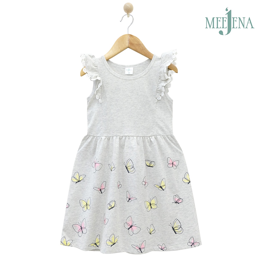 Đầm Bé Gái Tay Cánh Tiên in Bướm 14-38 kg MEEJENA - 100% COTTON 4C - 2073