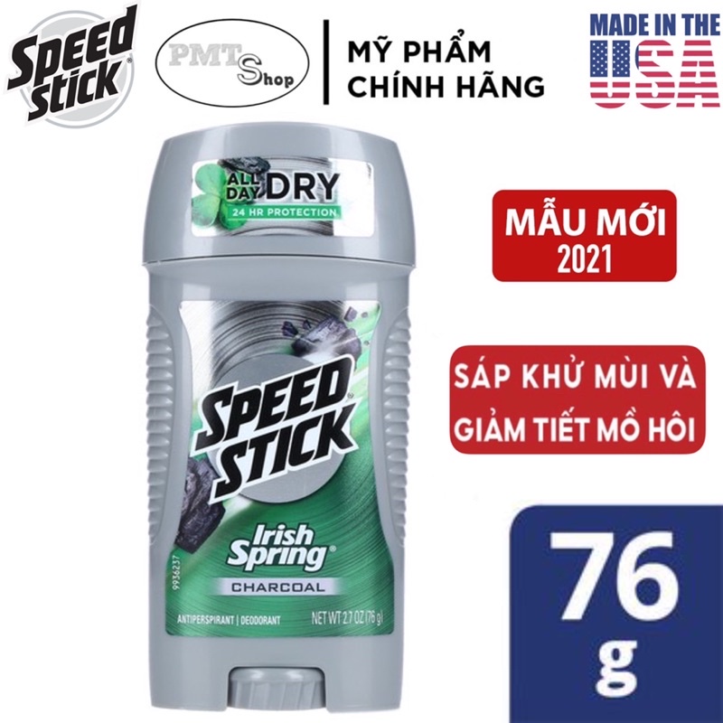 [USA] Lăn sáp khử mùi nam Speed Stick Regular, Musk, Power Fresh Sport, Ocean surf, Irish Spring Charcoal 85g, 76g