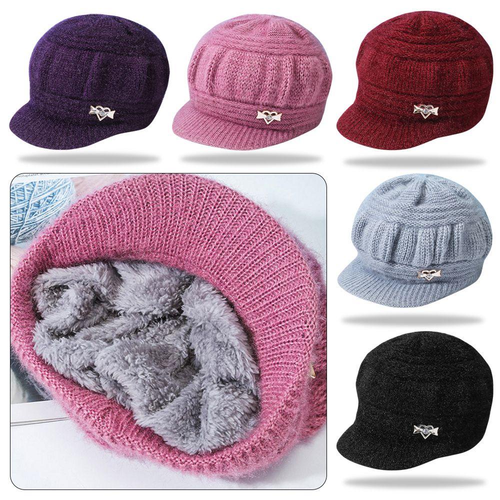 Mũ Beanie Dệt Kim 5 Màu Trơn Dễ Thương Cho Nữ