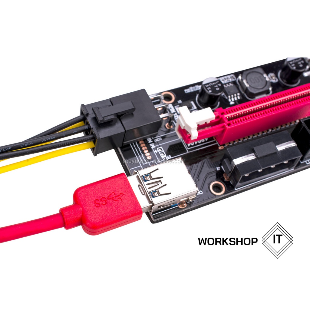 Dây Riser 009s TISHRIC 4 tụ cho máy đào coin và gắng vga rời