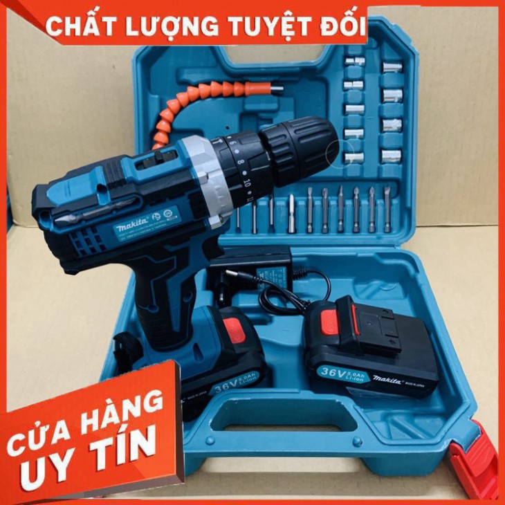 máy khoan pin makita 36v 3 chức năng tặng bộ phụ kiện