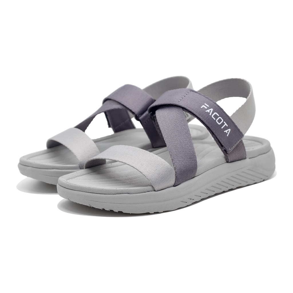 FACOTA | giày dép sandal nam, nữ xám phối R mang đi chơi đi học NN09