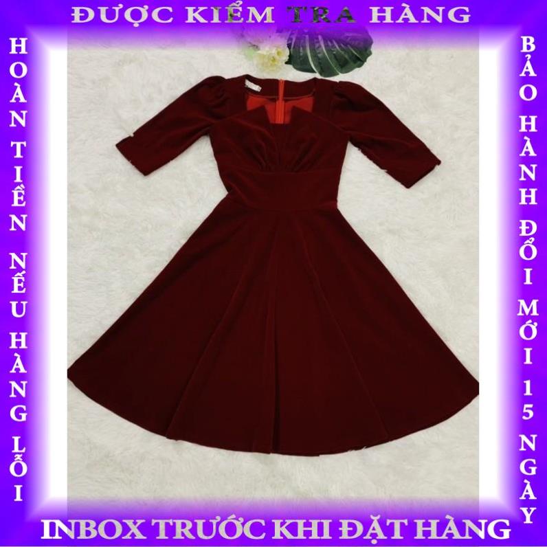 VÁY NHUNG ĐỎ ĐÔ DÁNG XOÈ DÀI 106cm TIỂU THƯ ( video quay- ảnh thật trải thảm) gianglinh