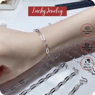 Lắc tay đẹp - Lắc tay móc xích vuông đơn giản siêu xinh CAM KẾT BẠC CHUẨN