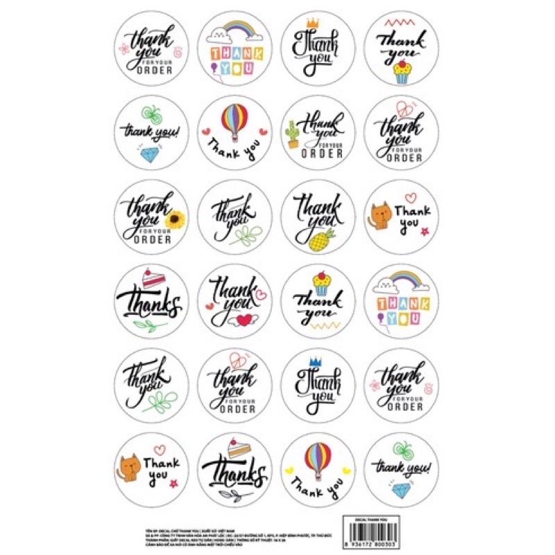 Thank you sticker