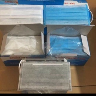 Combo 3 hộp khẩu trang kháng khuẩn AMI 4 lớp hộp 50 chiếc