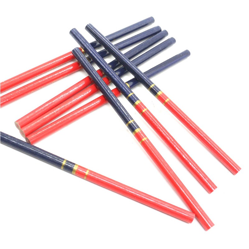 Set 10 bút chì gỗ màu xanh và đỏ