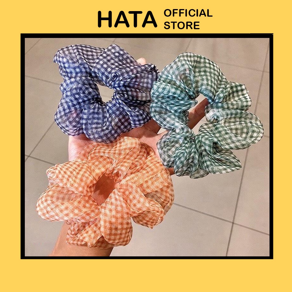 Buộc Tóc Vải Caro UYU 311 - Phong Cách Hàn Quốc