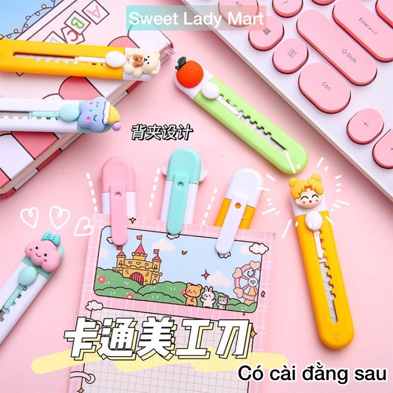 Dao Rọc Giấy Mini Charm Siêu Sắc Hoa Quả Chân Mèo Hình Thú Cute Dễ Thương