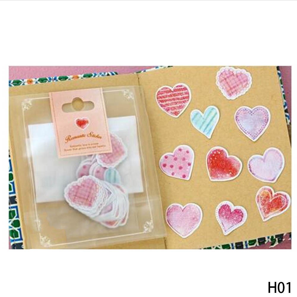 Set giấy hình ngôi sao & trái tim trang trí scrapbook