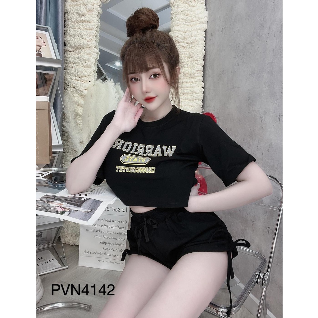 Áo crotop quần rút nơ
