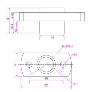 Đai ốc Vít me T8 bước 8