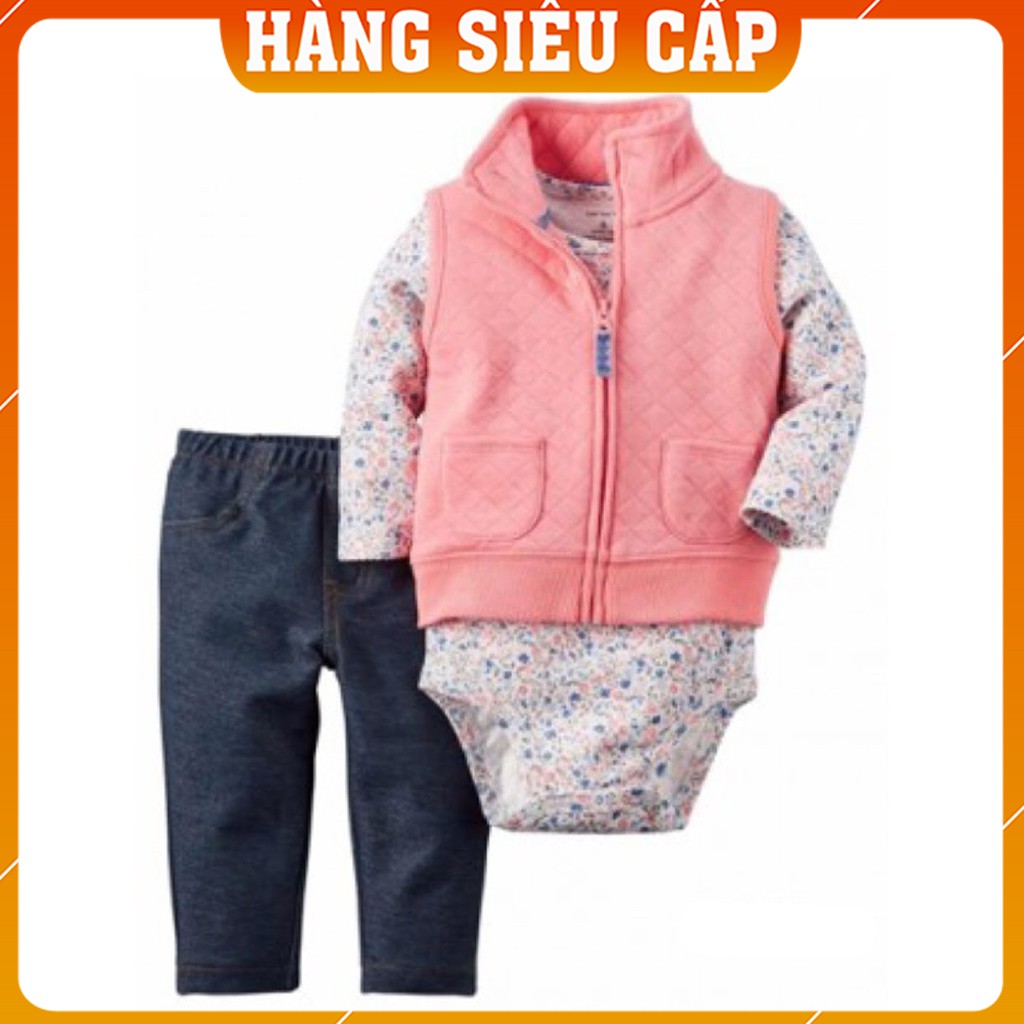 [Hàng Cao Cấp - Có Sẵn] Set body 3 chi tiết Cater xuất xịn, chất vải cotton co giãn 4c thấm hút mồ hôi tốt, size 3-24m