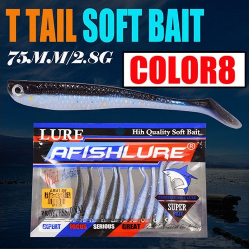 Mồi mềm AFISHLURE màu cá đối 7.5cm 2.8g