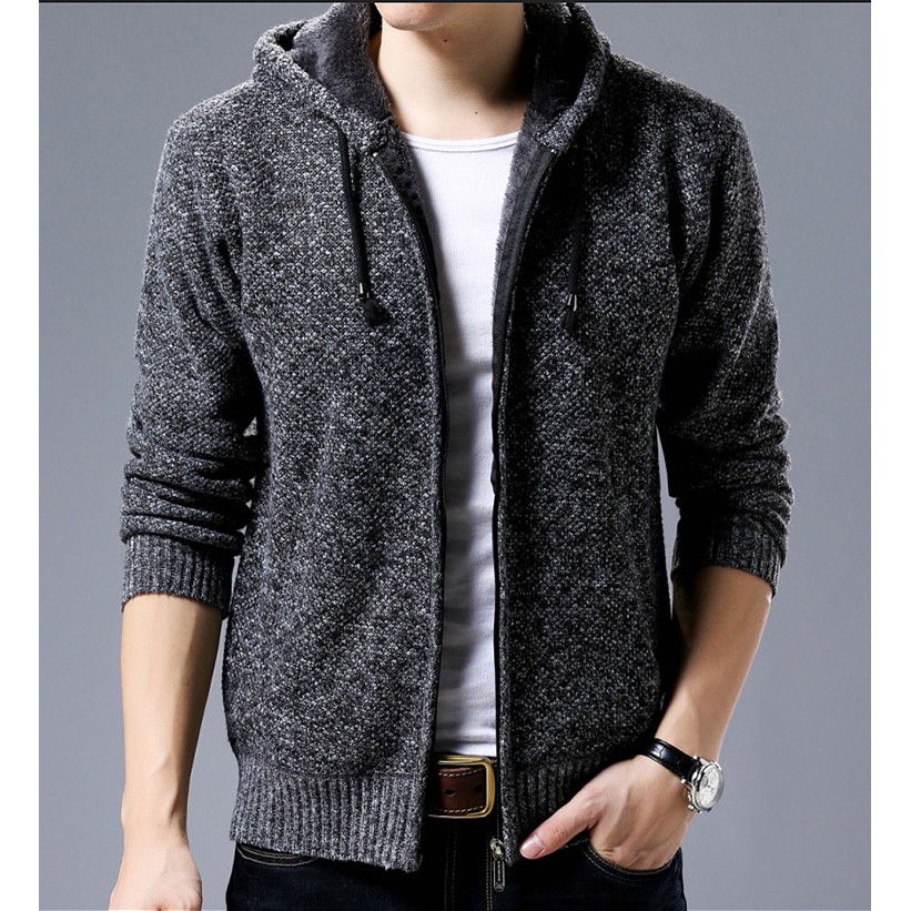 Áo khoác nam AL20 - áo khoác len nam lót lông có mũ kiểu dáng hoodie cực đẹp hotrend chất len đẹp